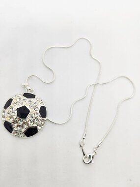 New rhinestone soccer ball pendant necklace